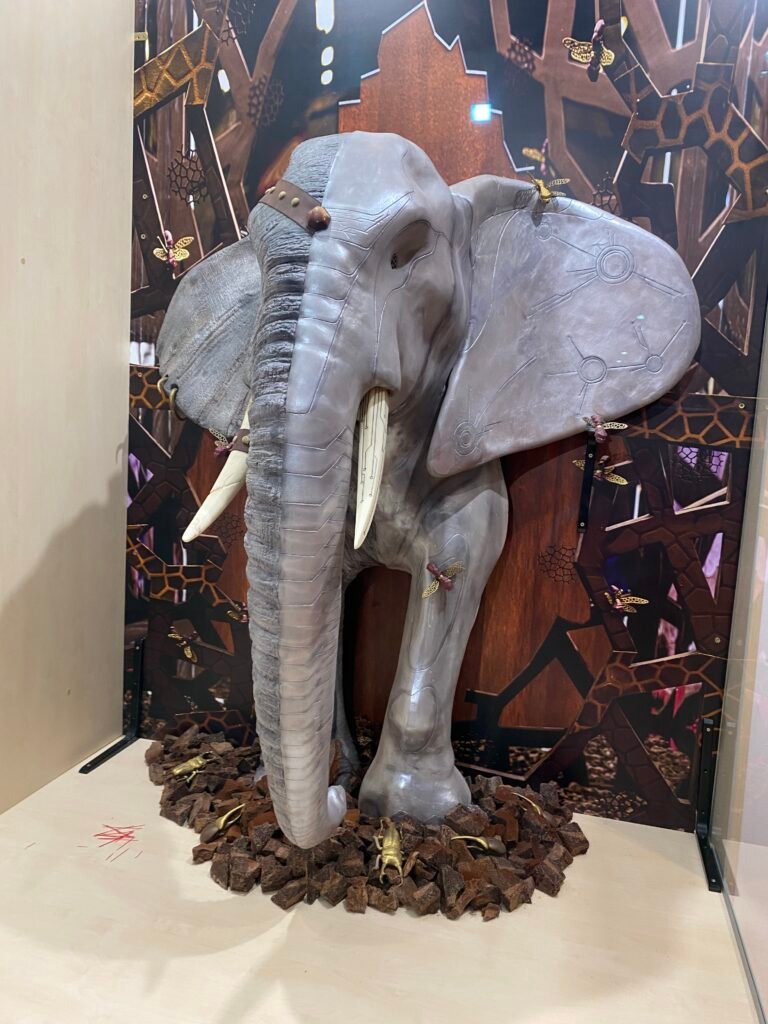 Chocolate Elephant Sculpture in Barcelona Chocolate Museum