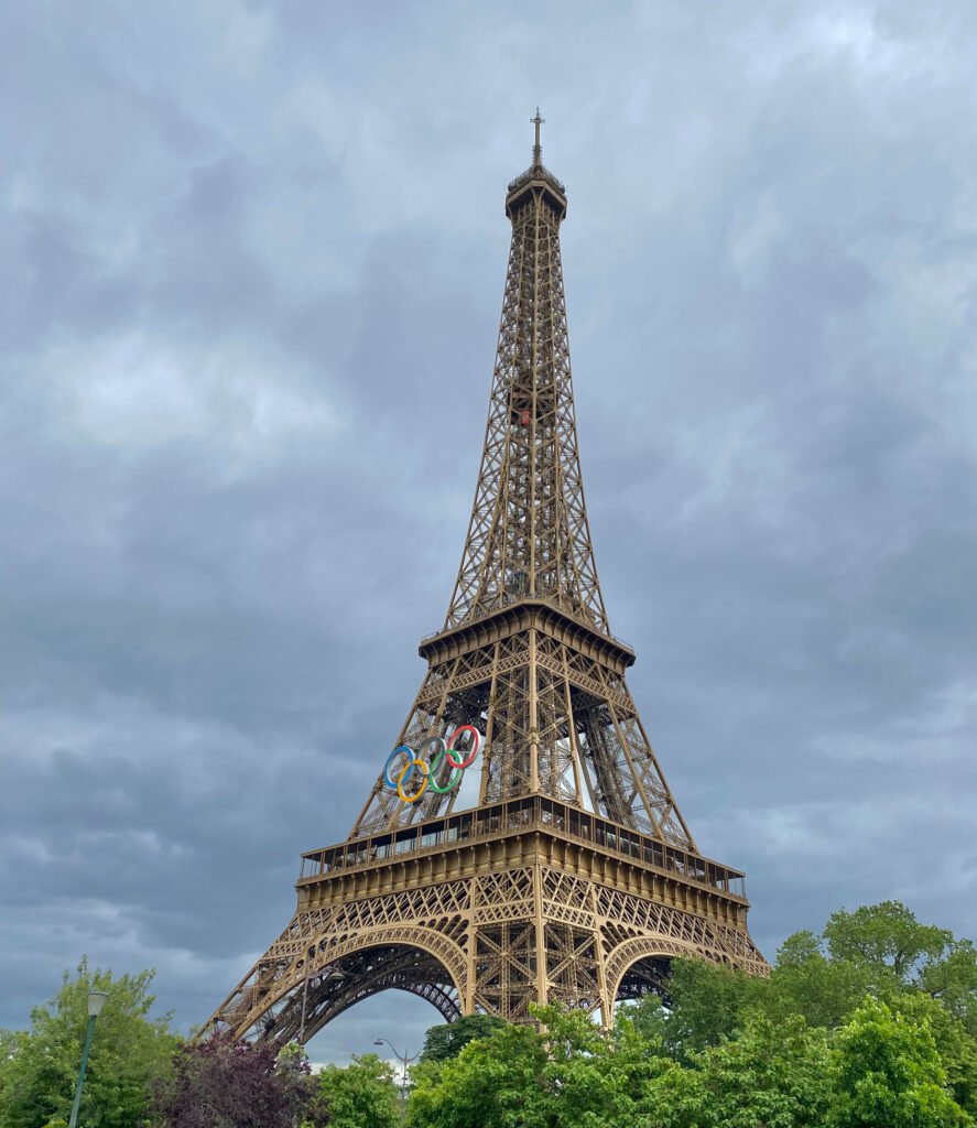 Eiffel Tower on a cloudy day